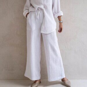 splendid NWT // white cotton gauzy palazzo pant S